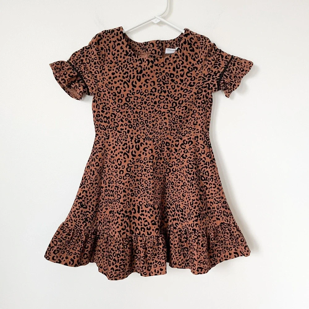 Gap Kids Leopard Print Corduroy Dress Girls Small